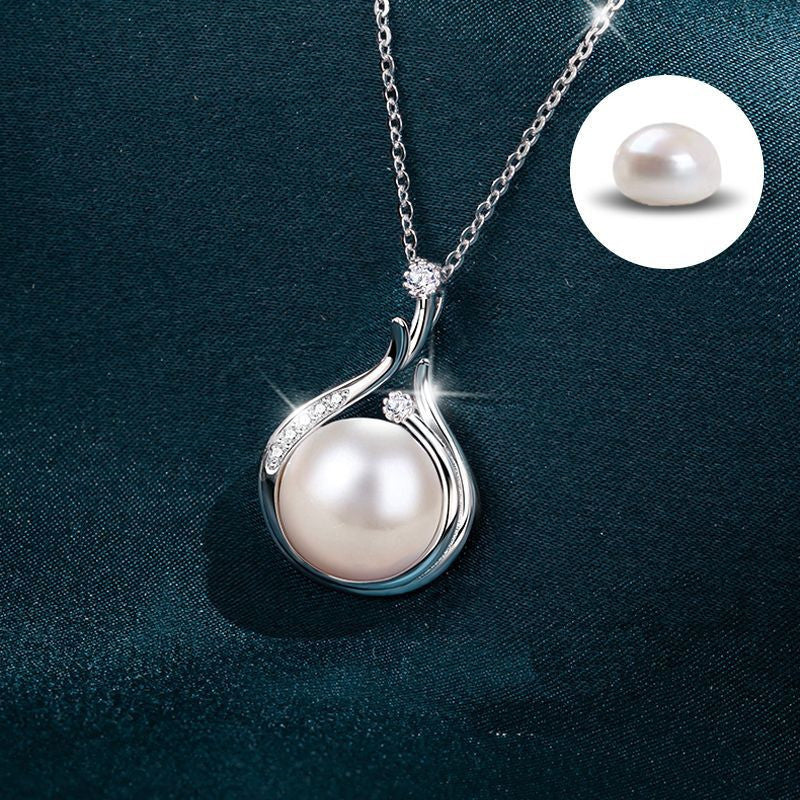 925 Sterling Silver Necklace Temperament Wild Freshwater Pearl