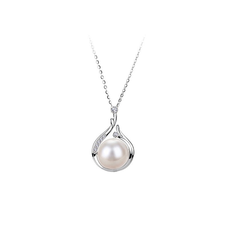 925 Sterling Silver Necklace Temperament Wild Freshwater Pearl